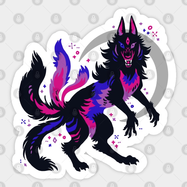 Bi Pride Flag Werewolf Sticker by Things By Diana